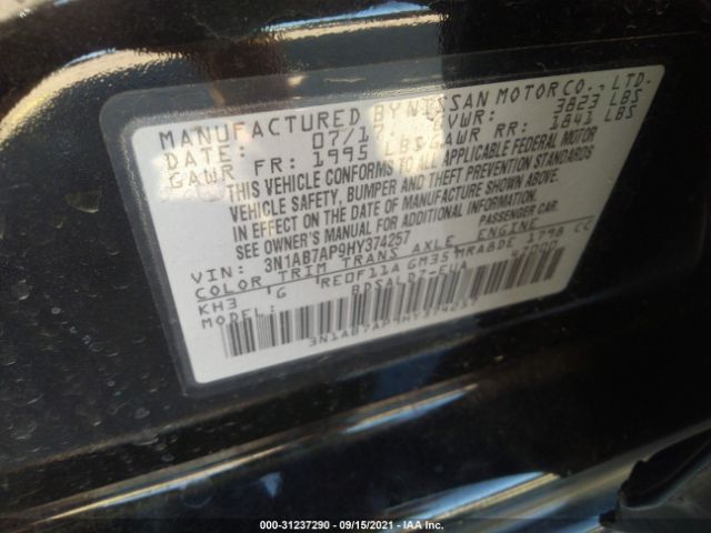 Photo 8 VIN: 3N1AB7AP9HY374257 - NISSAN SENTRA 