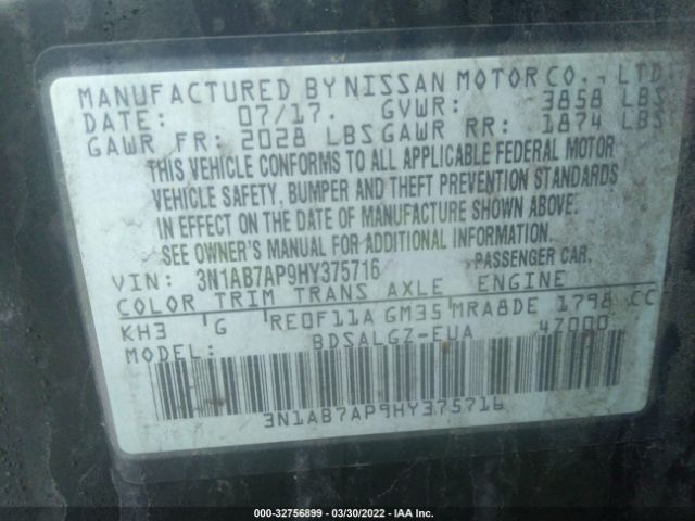 Photo 8 VIN: 3N1AB7AP9HY375716 - NISSAN SENTRA 