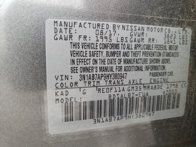 Photo 9 VIN: 3N1AB7AP9HY380947 - NISSAN SENTRA S 