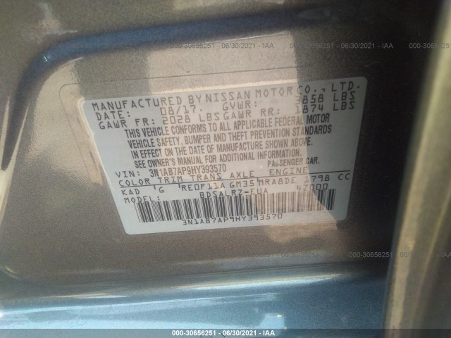 Photo 8 VIN: 3N1AB7AP9HY393570 - NISSAN SENTRA 