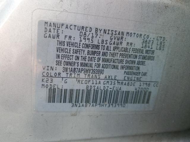 Photo 11 VIN: 3N1AB7AP9HY393990 - NISSAN SENTRA S 