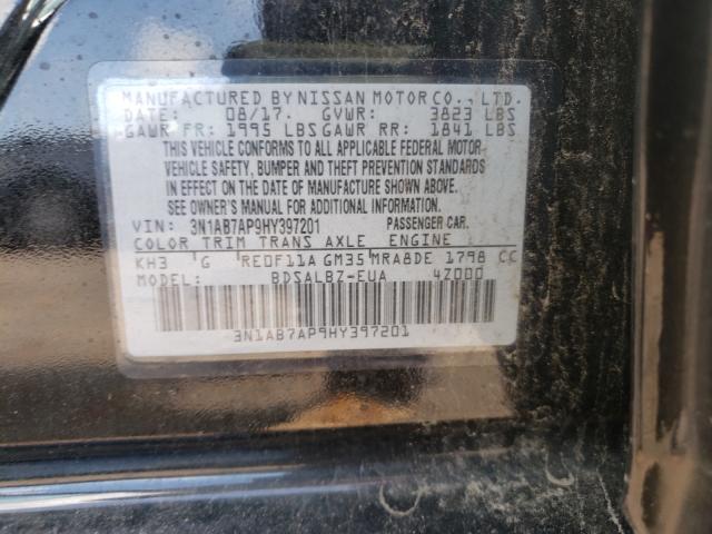 Photo 9 VIN: 3N1AB7AP9HY397201 - NISSAN SENTRA S 