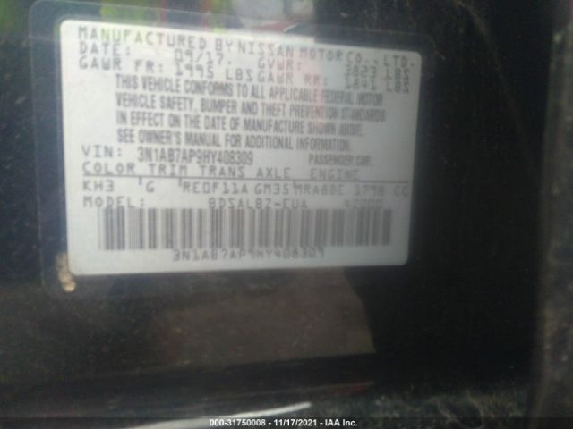 Photo 8 VIN: 3N1AB7AP9HY408309 - NISSAN SENTRA 