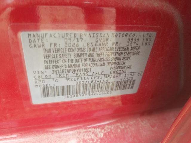 Photo 9 VIN: 3N1AB7AP9HY411601 - NISSAN SENTRA S 