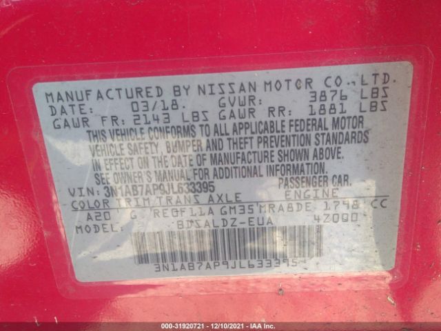 Photo 8 VIN: 3N1AB7AP9JL633395 - NISSAN SENTRA 