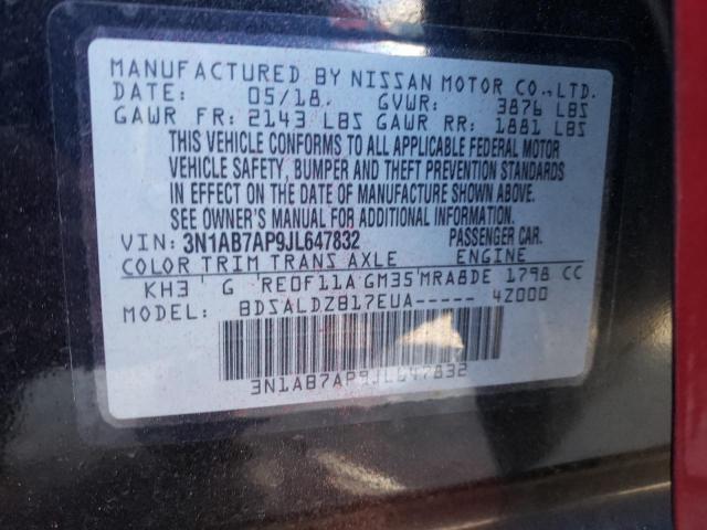 Photo 9 VIN: 3N1AB7AP9JL647832 - NISSAN SENTRA S 