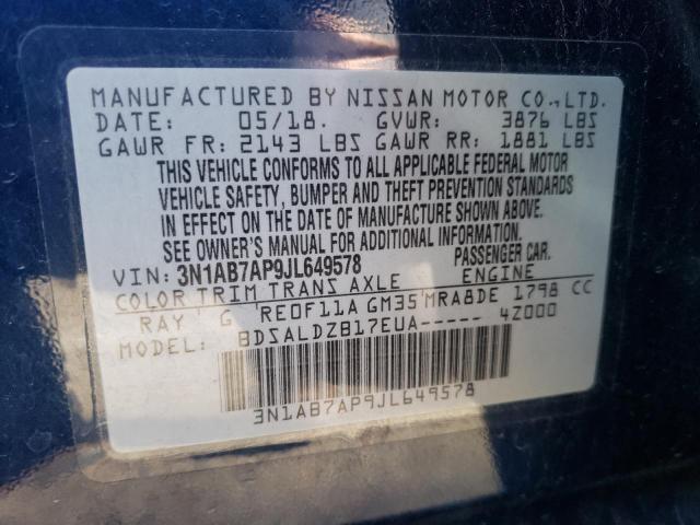 Photo 11 VIN: 3N1AB7AP9JL649578 - NISSAN SENTRA S 