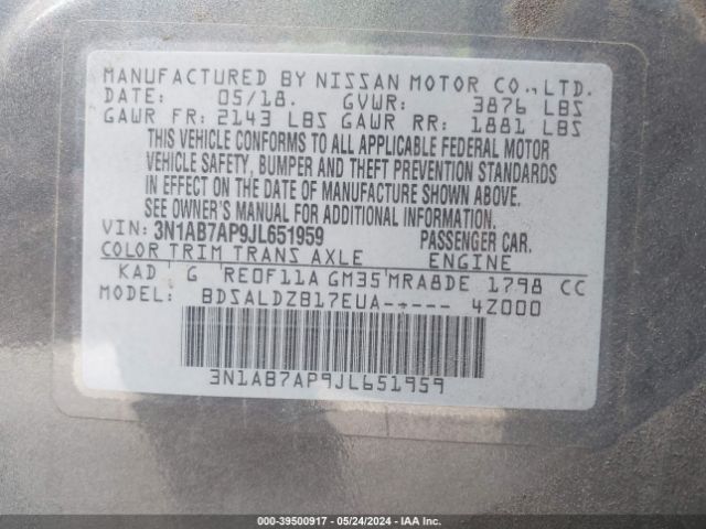 Photo 8 VIN: 3N1AB7AP9JL651959 - NISSAN SENTRA 