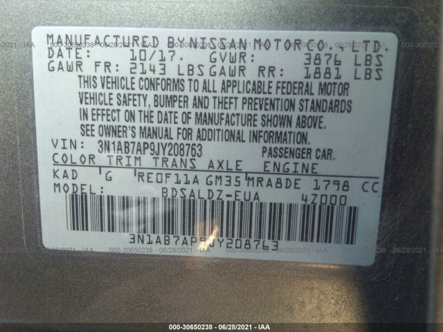 Photo 8 VIN: 3N1AB7AP9JY208763 - NISSAN SENTRA 