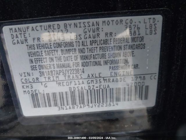 Photo 8 VIN: 3N1AB7AP9JY223814 - NISSAN SENTRA 