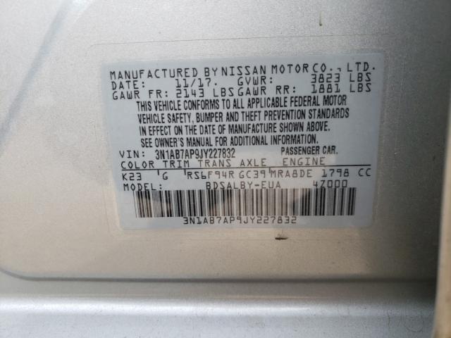 Photo 9 VIN: 3N1AB7AP9JY227832 - NISSAN SENTRA S 