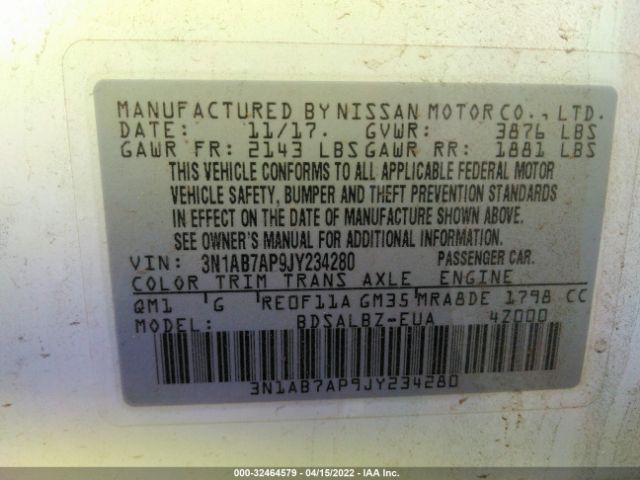 Photo 8 VIN: 3N1AB7AP9JY234280 - NISSAN SENTRA 