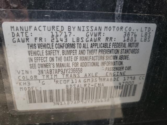 Photo 9 VIN: 3N1AB7AP9JY236658 - NISSAN SENTRA S 