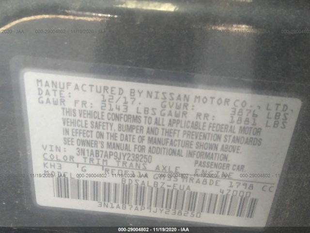 Photo 8 VIN: 3N1AB7AP9JY238250 - NISSAN SENTRA 