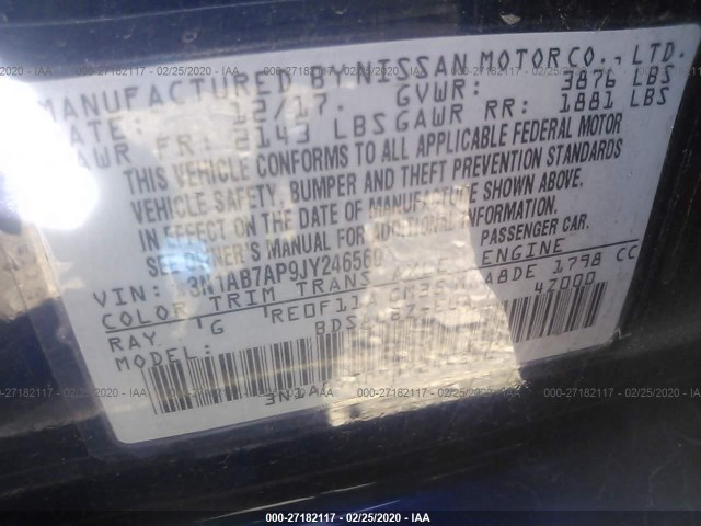 Photo 8 VIN: 3N1AB7AP9JY246560 - NISSAN SENTRA 