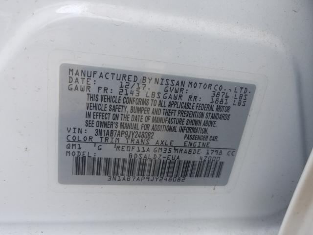 Photo 9 VIN: 3N1AB7AP9JY248082 - NISSAN SENTRA S 