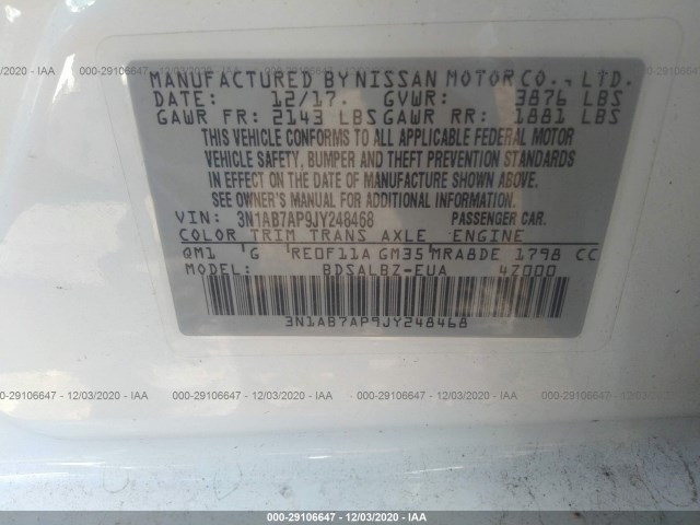 Photo 8 VIN: 3N1AB7AP9JY248468 - NISSAN SENTRA 