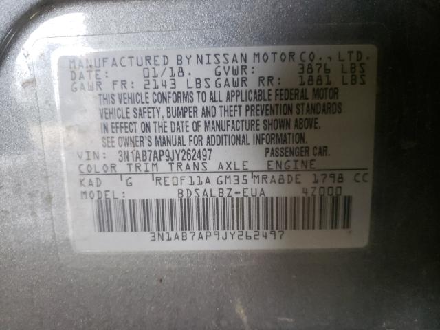 Photo 9 VIN: 3N1AB7AP9JY262497 - NISSAN SENTRA S 