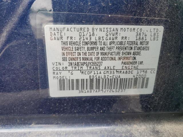 Photo 11 VIN: 3N1AB7AP9JY265237 - NISSAN SENTRA S 