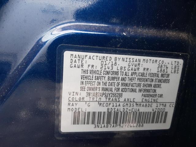 Photo 12 VIN: 3N1AB7AP9JY266288 - NISSAN SENTRA S 