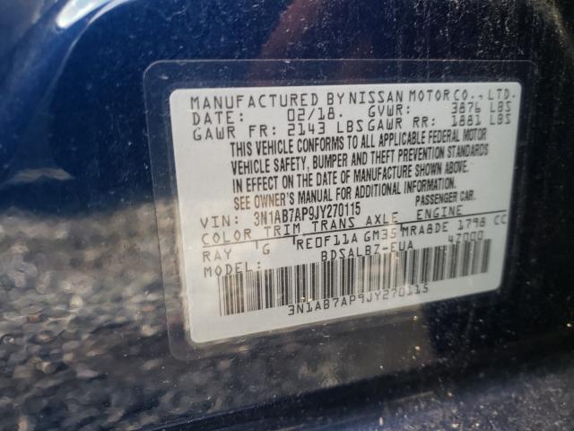 Photo 9 VIN: 3N1AB7AP9JY270115 - NISSAN SENTRA S 