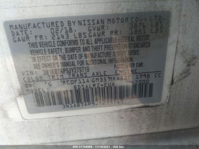 Photo 8 VIN: 3N1AB7AP9JY279719 - NISSAN SENTRA 