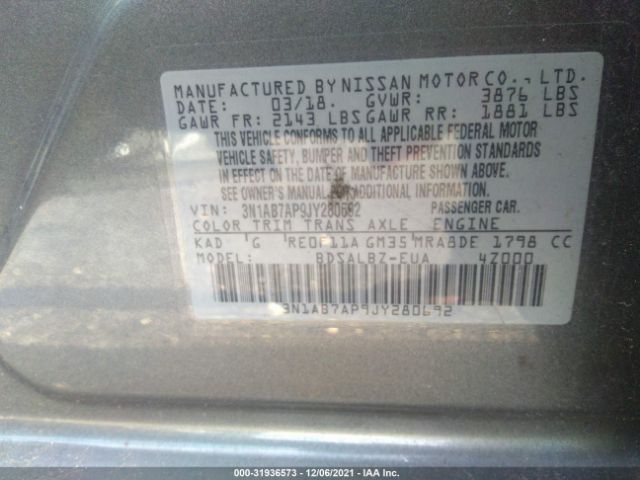 Photo 8 VIN: 3N1AB7AP9JY280692 - NISSAN SENTRA 