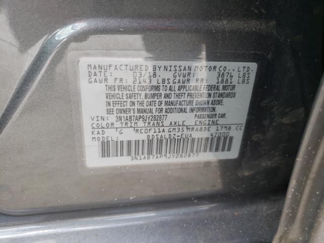 Photo 9 VIN: 3N1AB7AP9JY282877 - NISSAN SENTRA S 