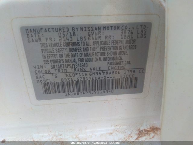 Photo 8 VIN: 3N1AB7AP9JY314940 - NISSAN SENTRA 