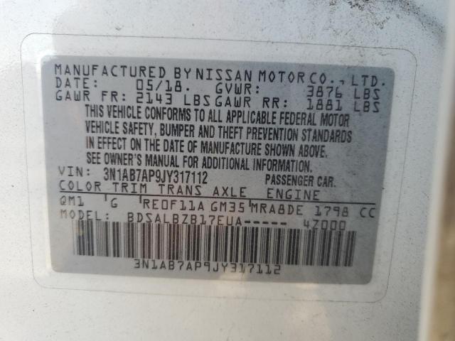 Photo 12 VIN: 3N1AB7AP9JY317112 - NISSAN SENTRA S 