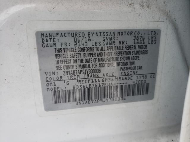 Photo 9 VIN: 3N1AB7AP9JY330006 - NISSAN SENTRA S 