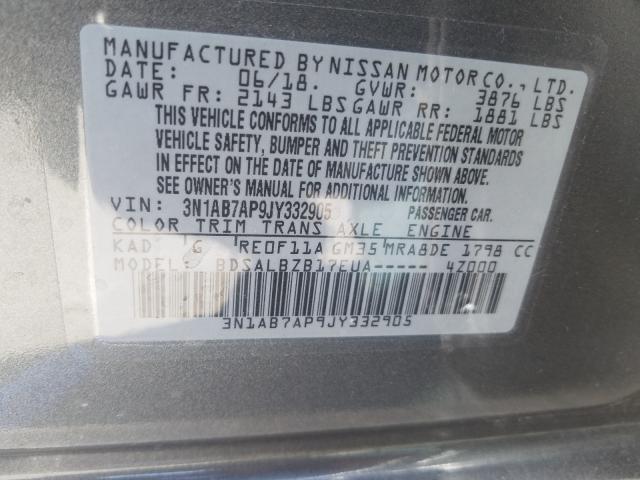 Photo 9 VIN: 3N1AB7AP9JY332905 - NISSAN SENTRA S 