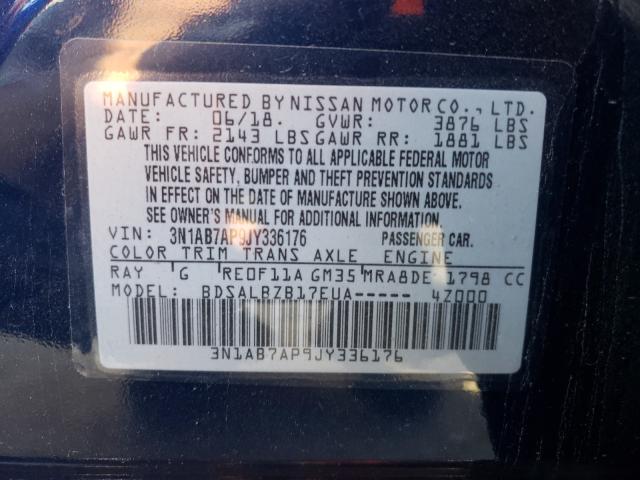 Photo 9 VIN: 3N1AB7AP9JY336176 - NISSAN SENTRA S 