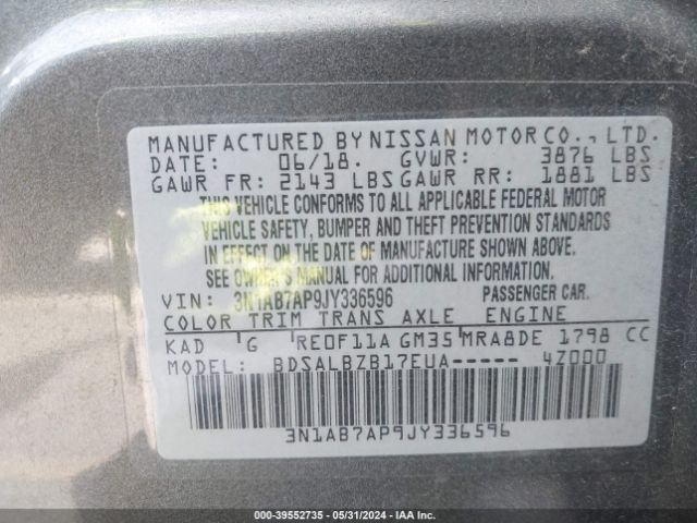 Photo 8 VIN: 3N1AB7AP9JY336596 - NISSAN SENTRA 