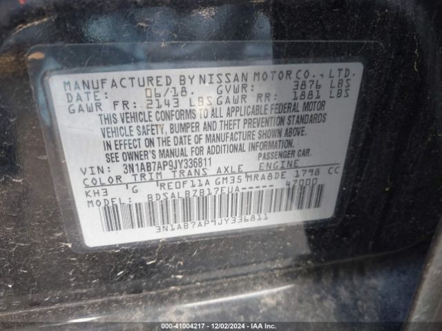 Photo 8 VIN: 3N1AB7AP9JY336811 - NISSAN SENTRA 