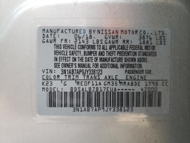 Photo 9 VIN: 3N1AB7AP9JY338123 - NISSAN SENTRA S 