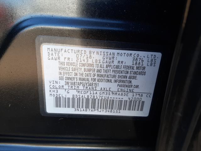 Photo 9 VIN: 3N1AB7AP9JY348151 - NISSAN SENTRA S 