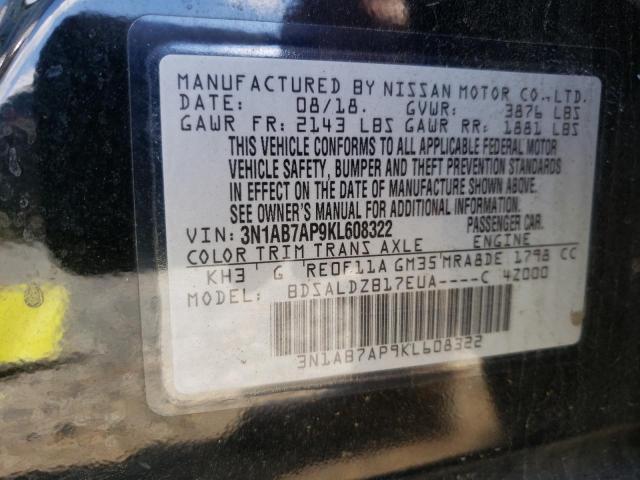 Photo 9 VIN: 3N1AB7AP9KL608322 - NISSAN SENTRA S 