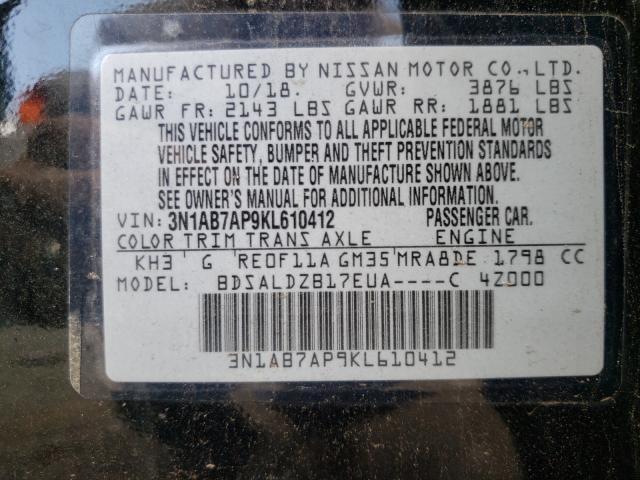 Photo 9 VIN: 3N1AB7AP9KL610412 - NISSAN SENTRA S 