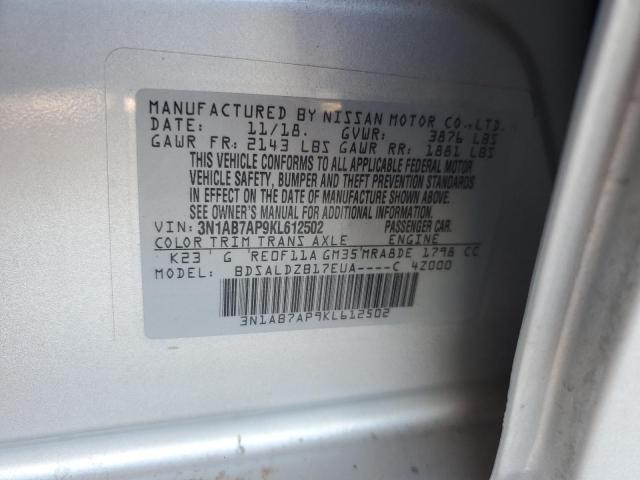 Photo 11 VIN: 3N1AB7AP9KL612502 - NISSAN SENTRA S 