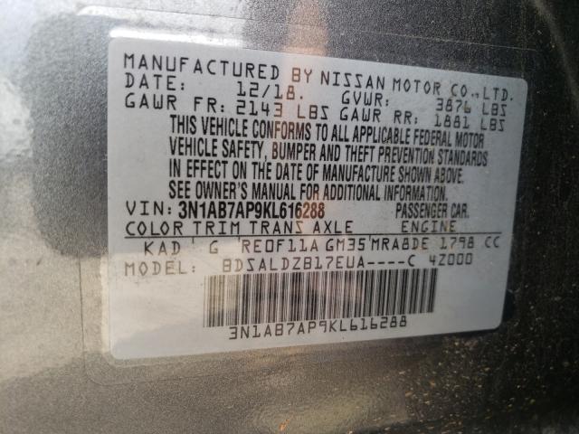 Photo 9 VIN: 3N1AB7AP9KL616288 - NISSAN SENTRA S 