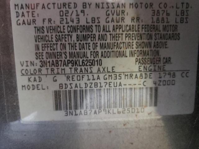 Photo 12 VIN: 3N1AB7AP9KL625010 - NISSAN SENTRA S 