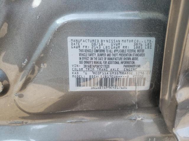 Photo 9 VIN: 3N1AB7AP9KY217626 - NISSAN SENTRA S 