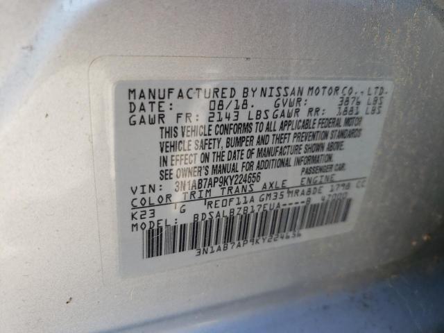 Photo 9 VIN: 3N1AB7AP9KY224656 - NISSAN SENTRA S 