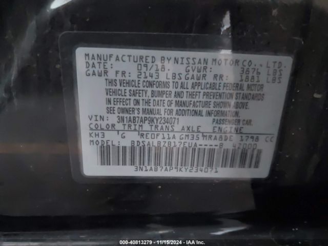 Photo 8 VIN: 3N1AB7AP9KY234071 - NISSAN SENTRA 