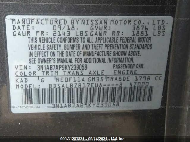 Photo 8 VIN: 3N1AB7AP9KY239058 - NISSAN SENTRA 