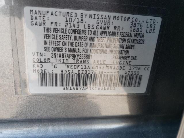 Photo 12 VIN: 3N1AB7AP9KY256801 - NISSAN SENTRA 