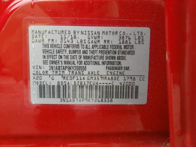 Photo 9 VIN: 3N1AB7AP9KY268558 - NISSAN SENTRA S 