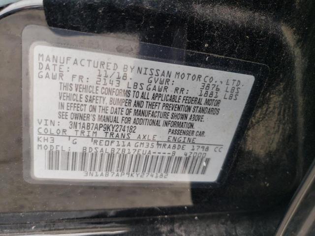 Photo 11 VIN: 3N1AB7AP9KY274182 - NISSAN SENTRA 