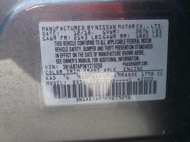 Photo 9 VIN: 3N1AB7AP9KY279298 - NISSAN SENTRA S 